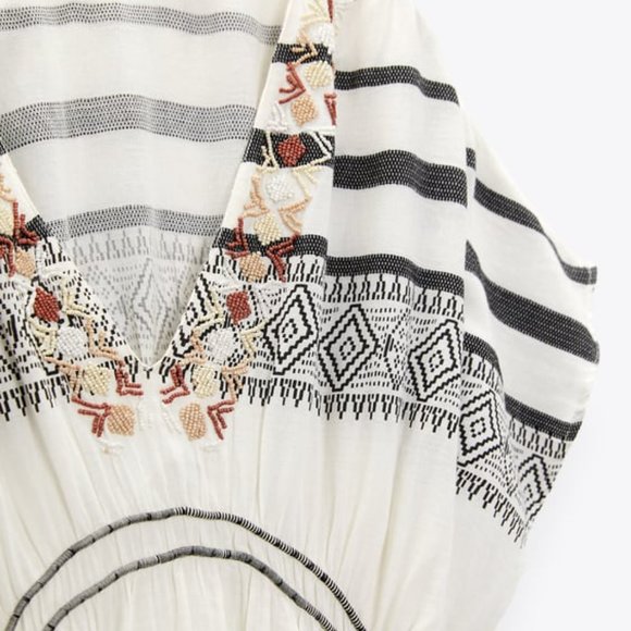 ZARA! BOHEMIAN Maxi Kaftan Beach Dress (XS-S) - Picture 5 of 11